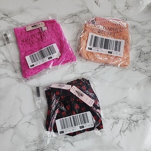 3 Victoria's Secret Very Sexy Lace Cheeky Panty L - Picture 14 of 15